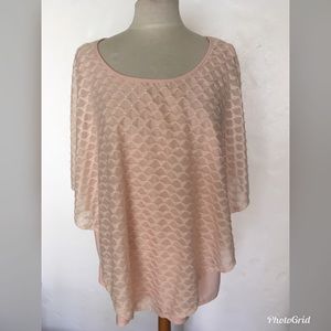 New Notations Pink Top Poncho Twofer Sz 3x